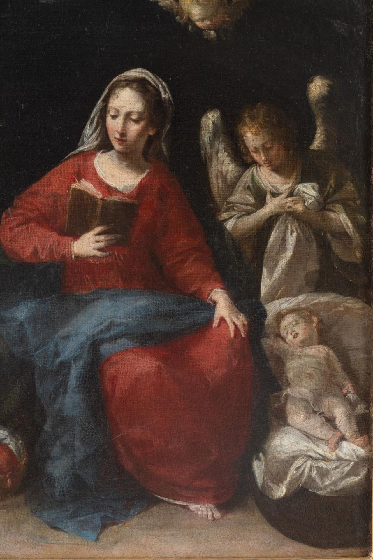 Donato Creti (Cremona 1671 - Bologna 1749), “Madonna che veglia il Bambino”.Olio su tela, H cm - Image 3 of 4