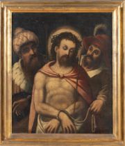 Maestro veneto del XVI secolo, “Ecce Homo”. Olio su tela, H cm 82x69 - con cornice H cm 98.5x85