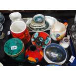 A collection of Poole pottery including a John Adams design cucumber dish, Cromarty pottery dishes