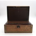 An Edwardian brass-inlaid rosewood writing slope  Condition Report:Available upon request