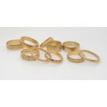 Ten 9ct gold wedding rings, weight together 28gms Condition Report:Available upon request