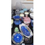 A collection of Maling including a Dragon and Clouds small bowl, Clematis dish, Peony Rose dish