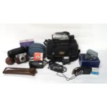 An assortment of vintage camera equipment, to include a Canon camcorder Condition Report:Available