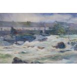 ERNEST EDWARD BRIGGS The Dochart In Flood Killin, signed, watercolour, 75 x 113cm Available upon