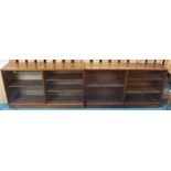 A lot of two mid 20th century teak Minty glazed bookcases, 77cm high x 136cm wide x 28cm deep (2)