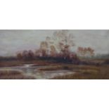 K TAYLOR River landscape, signed, oil on canvas, 19 x 40cm and another (2) Available upon request