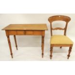 A Victorian pine single drawer hall table and a pine framed chair (2) Condition Report:Available