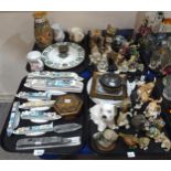 A collection of cat figures, other ornaments, Cruise Ship models etc Condition Report:No condition