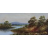 G JENNINGS River landscape and another, signed, oil on board, 24 x 50cm (2) Available upon request