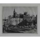 ROBERT HOUSTON Dunfermline Abbey, signed, etching, 17 x 22cm and two others (3) Available upon