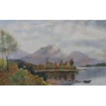 W GLOVER Kilchurn castle, signed, watercolour, 40 x 62cm and another (2) Available upon request