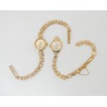 A ladies 9ct gold Zodiac watch and strap, together with a 9ct gold Excalibur ladies watch and strap,