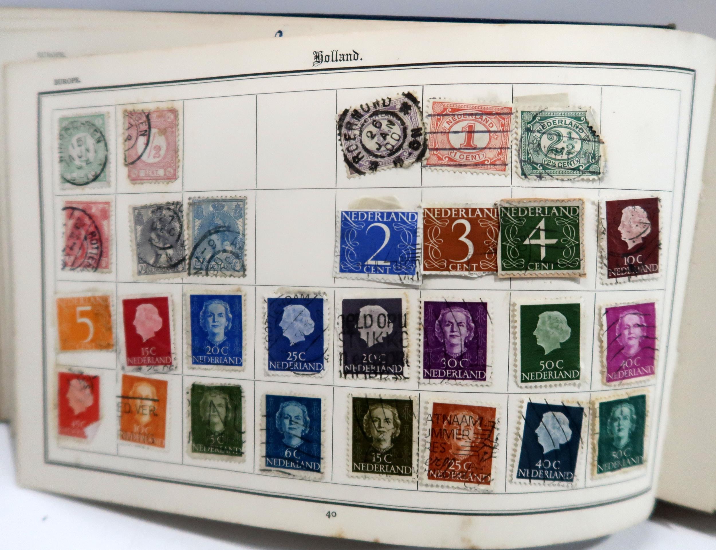 STAMPS a collection in three albums plus loose in envelopes, the Empire Postage Stamp Album includes