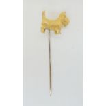 A 9ct gold Cropp & Farr Scotty dog lapel pin, with later retailer hallmark, weight 3.6gms