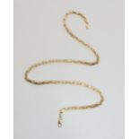 A 9ct gold fancy box link chain, length 46.5cm, weight 9.9gms Condition Report:Available upon