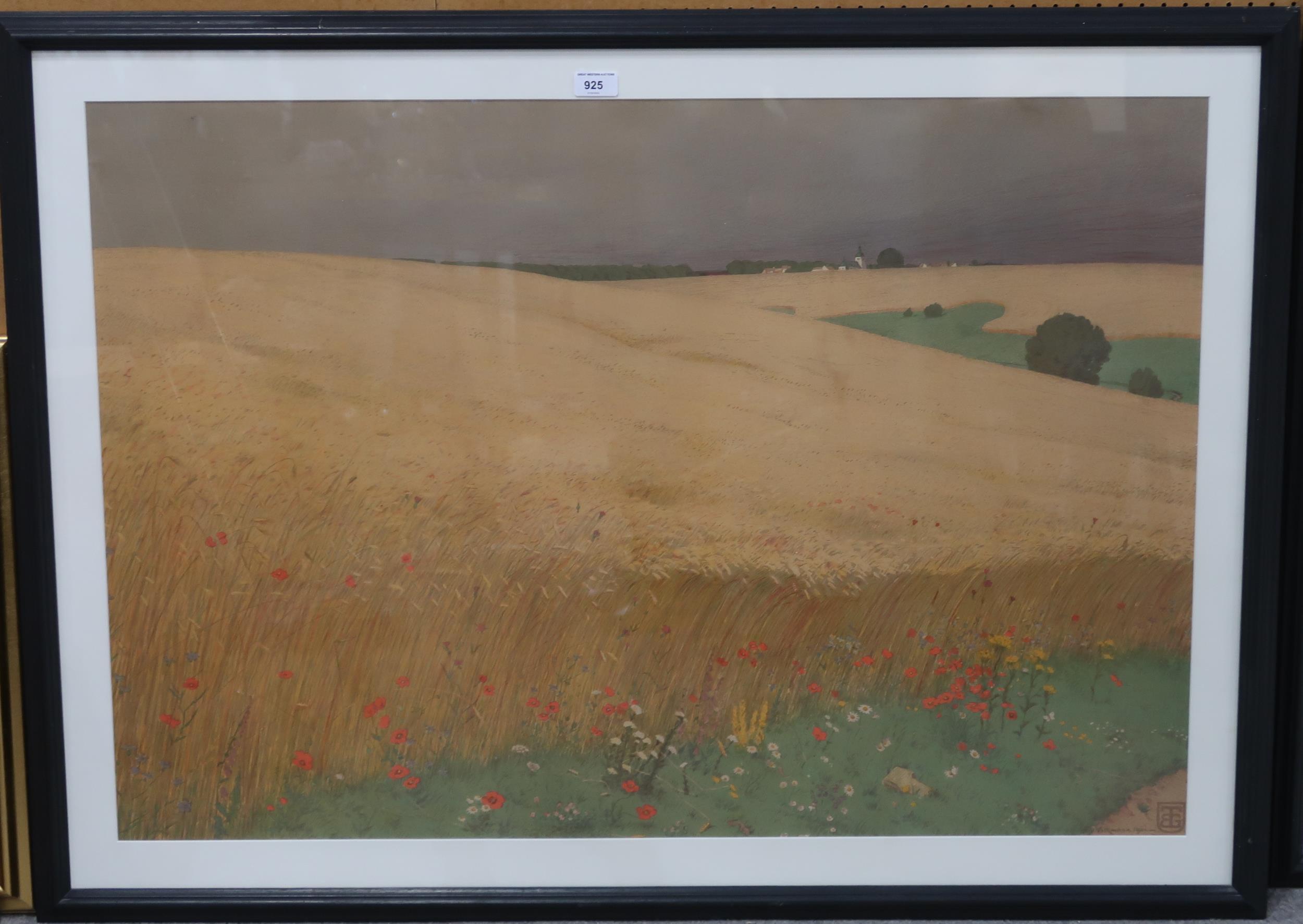 ATTRIBUTED TO HANS RICHARD VON VOLKMANN (1860-1927)Ê POPPY FIELDÊ Lithograph, signed lower right, - Image 2 of 4