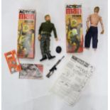 Two boxed 1970s Palitoy Action Man figures, "Now with Gripping Hands" and "Realistic Hair" Condition