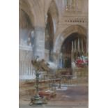 CHARLES JAMES LAUDER R.S.WÊCathedral interior, signed, watercolour, 45 x 30cmÊ Condition Report: