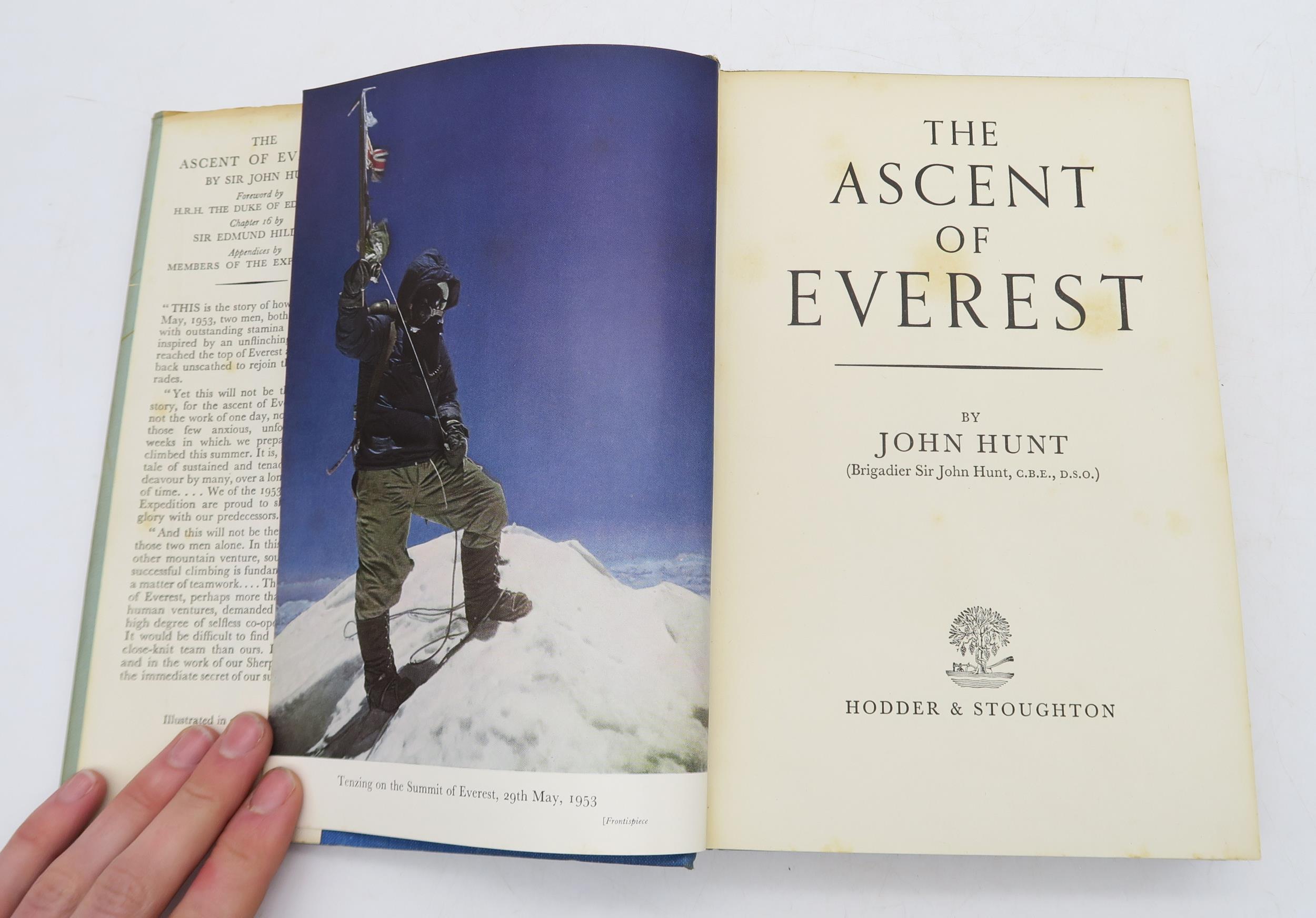 Hunt, JohnÊThe Ascent of Everest, 1st edition, Hodder & Stoughton, London, 1953, blue cloth - Image 3 of 4