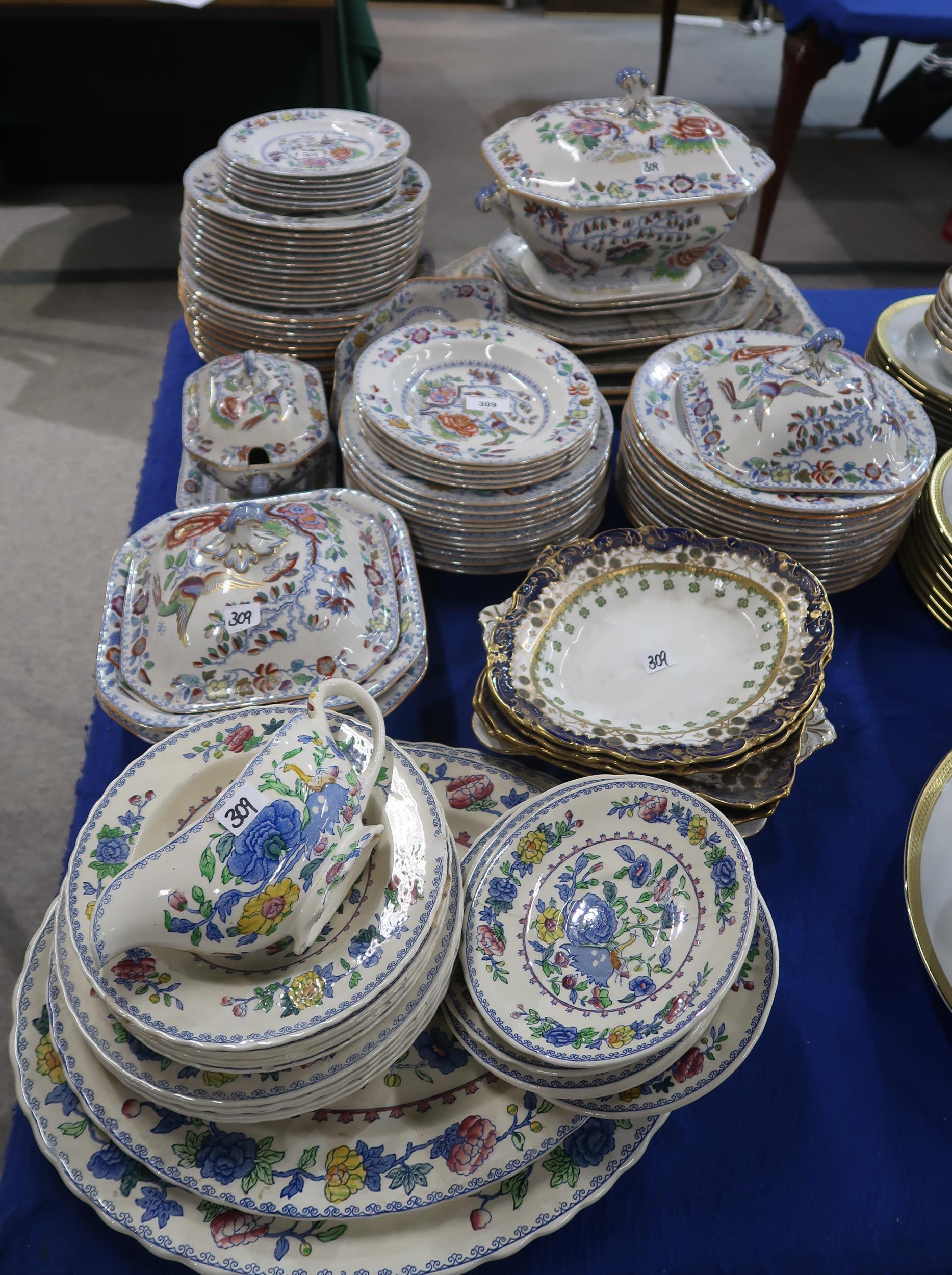 An extensive Mason's Ironstone china dinner service comprising plates, bowls, soup tureen,