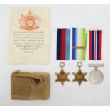 A WW2 medal group comprising 1939-45 Star, Atlantic Star with France and Germany clasp and War