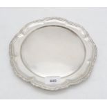 A Polish silver dish, of lobed form with a moulded scrolling border, 20th century, Diana mark for