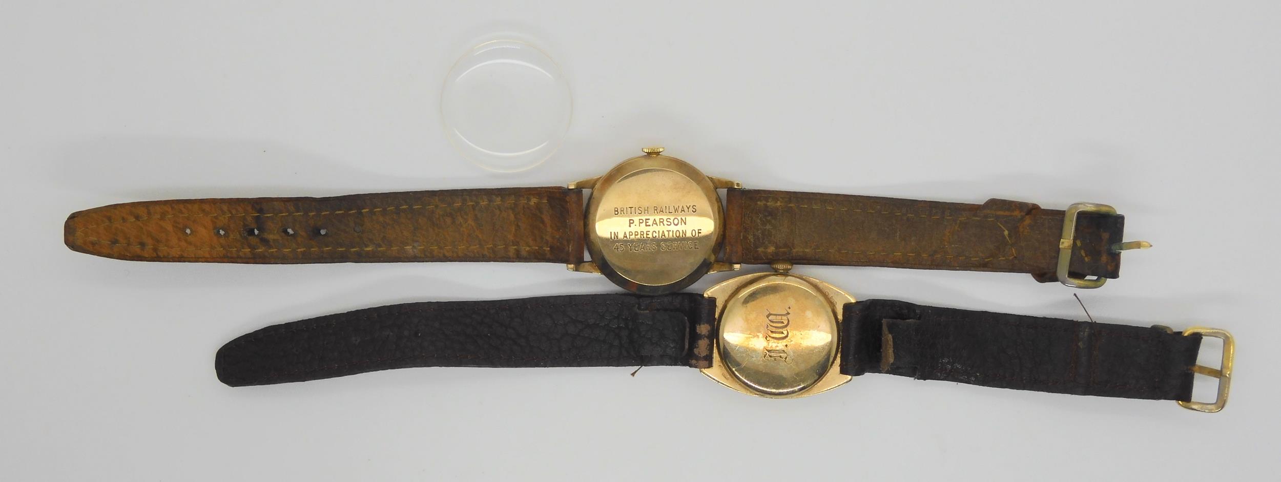 A Smiths 9ct De Luxe 15 jewel retro wrist watch (af) in original box together with aÊA 9ct Waltham - Image 3 of 6