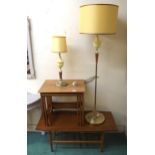 A mid 20th century teak coffee table, G plan style nest of three tables and two mid 20th century