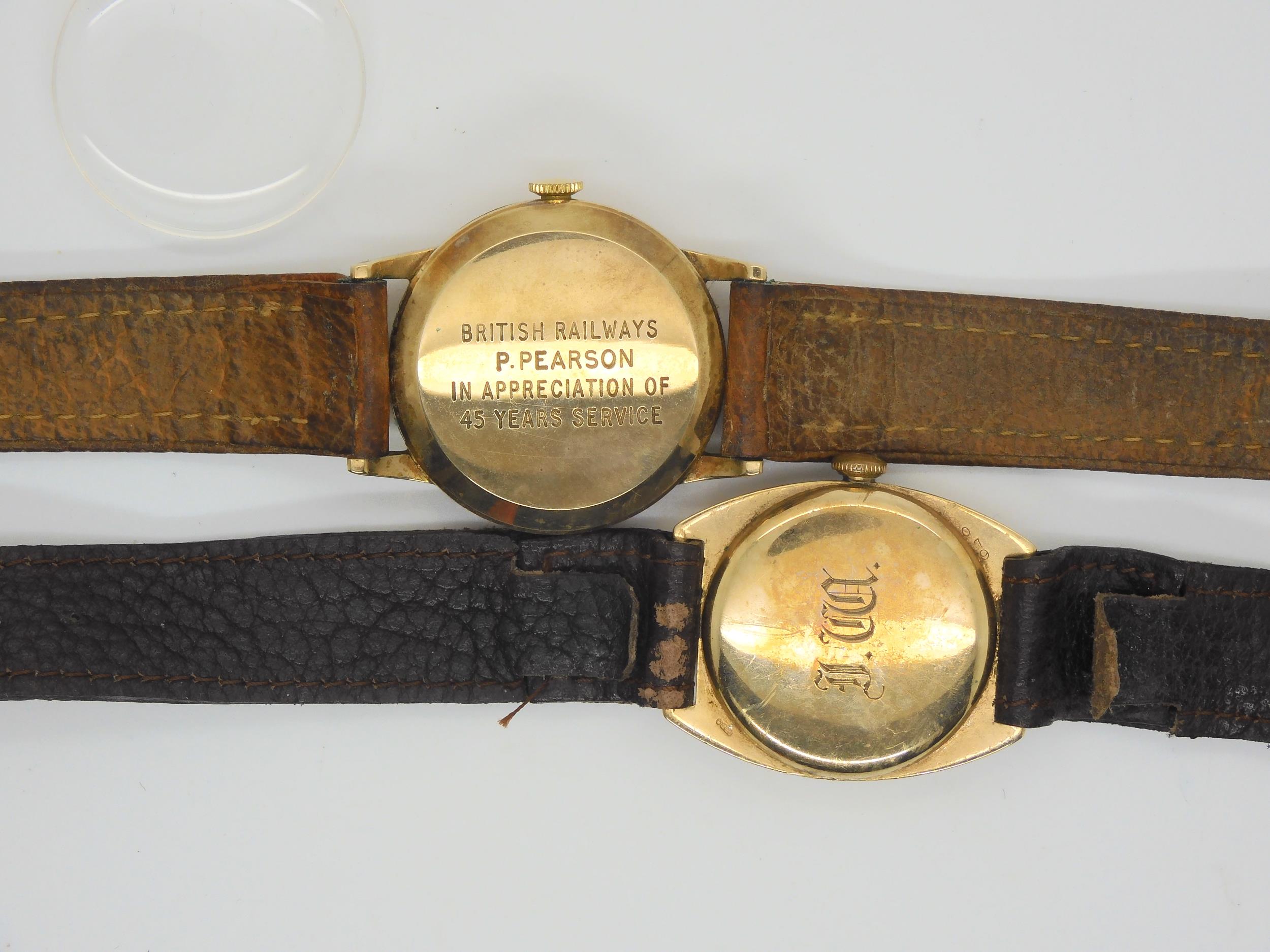 A Smiths 9ct De Luxe 15 jewel retro wrist watch (af) in original box together with aÊA 9ct Waltham - Image 4 of 6