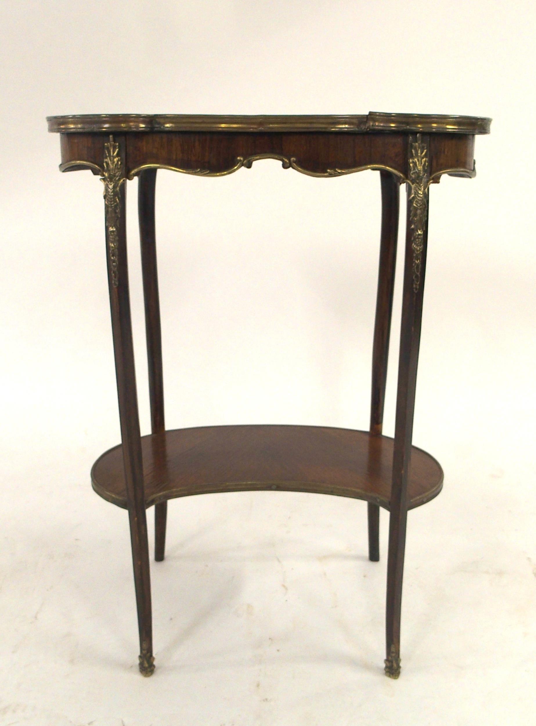 A LOUIS XV STYLE KINGWOOD TWO TIER KIDNEY SHAPED OCCASIONAL TABLE with gilt brass ormolu mounts to - Image 2 of 10