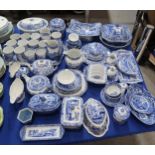 A large quantity of Spode Italian tableware comprising mugs, dishes, plates, toastrack, teapots,