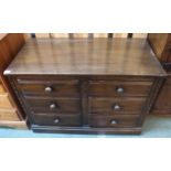 A mid 20th century elm and beech Ercol chest of six drawers, 70cm high x 98cm wide x 49cm deep