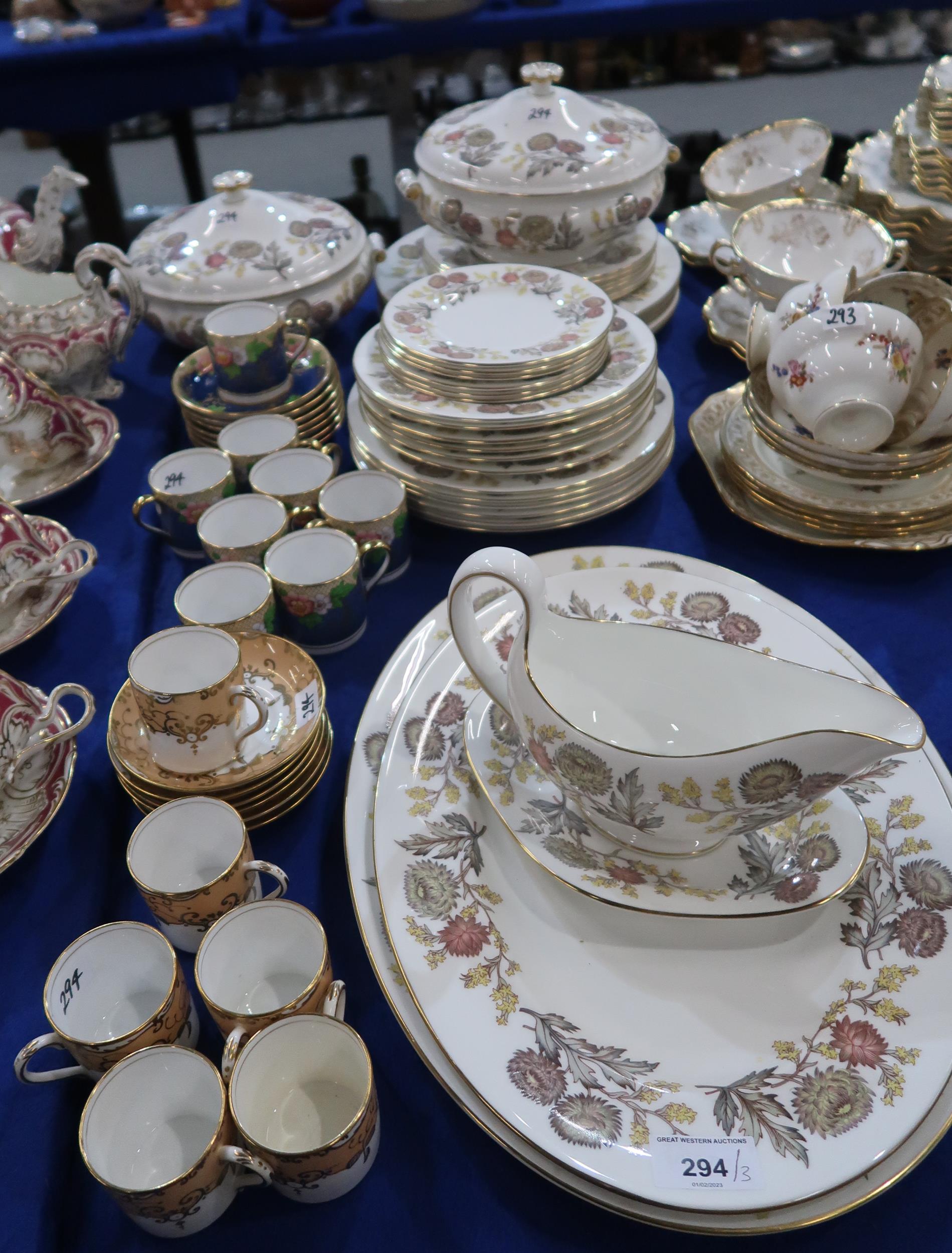 Wedgwood Litchfield dinner service comprising tureens, plates, bowls etc together with Crown