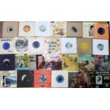 VINYL RECORDS a quantity of 45 R.P.M. 7 " vinyl records with rock, pop, prog rock, punk, easy