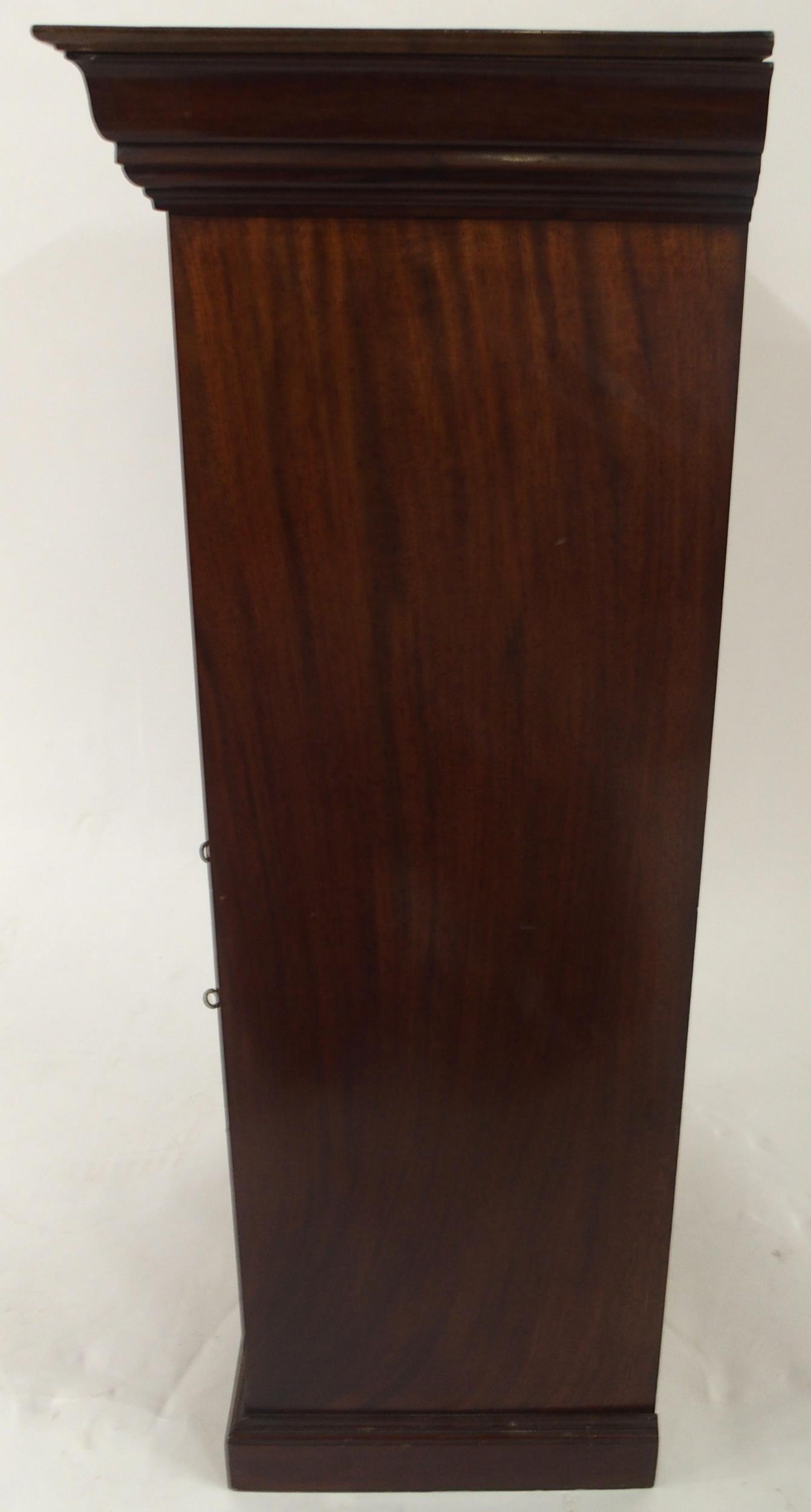 An early 20th century mahogany apprentice style cabinet with moulded cornice over pair of scrolled - Image 4 of 4