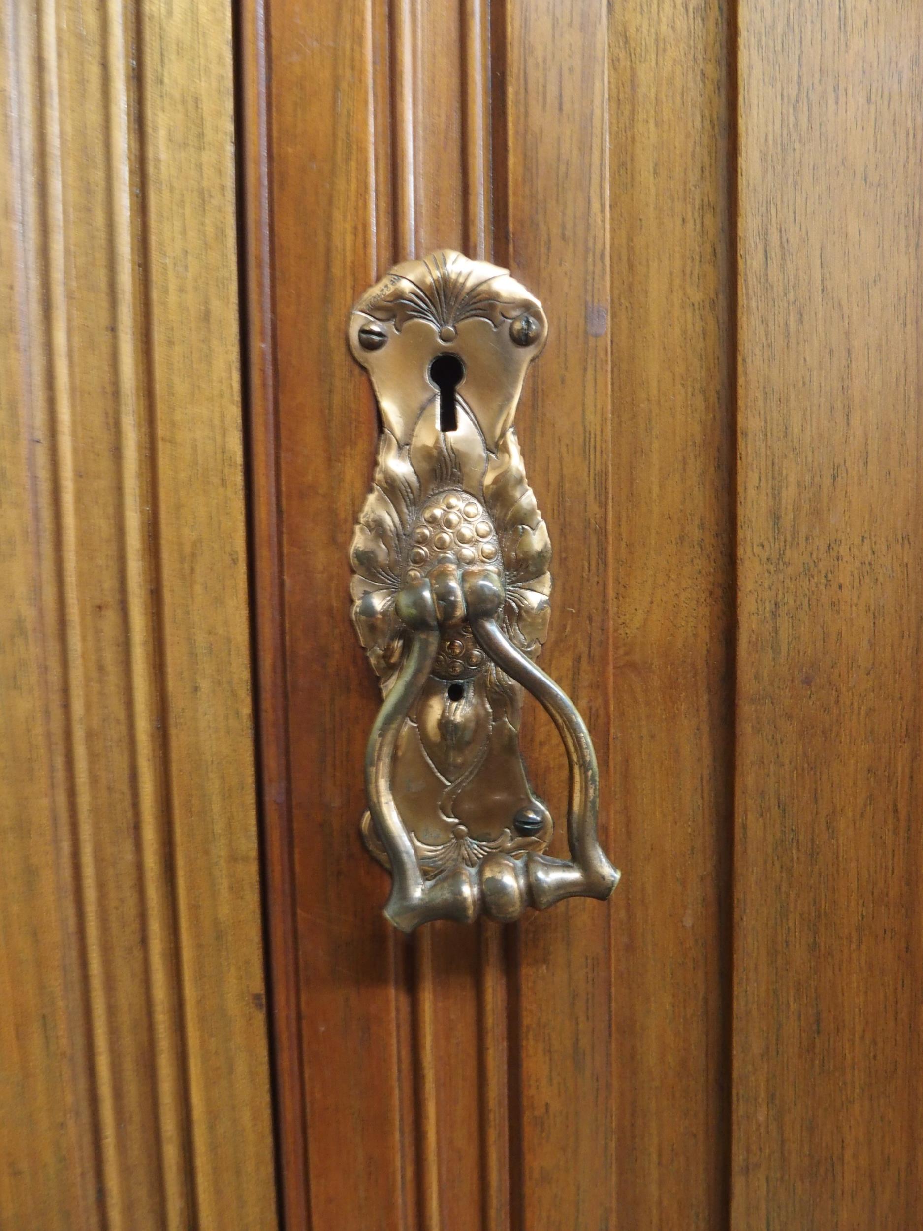 A Victorian mahogany wardrobe with central mirror flanked by doors over two drawers, 201cm high x - Image 4 of 7