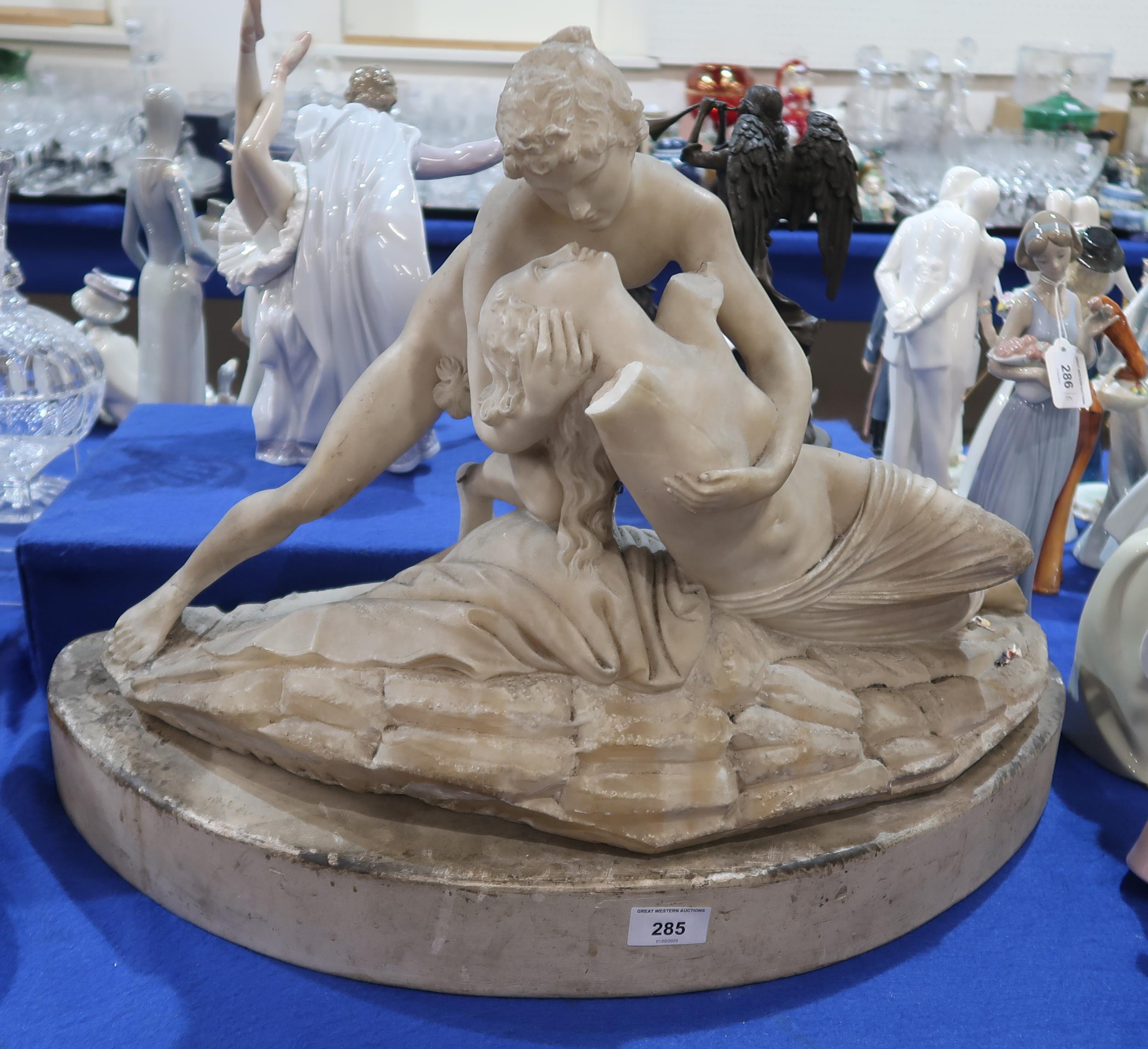 AfterÊAntonio Canova - a sculpture of Cupid and Psyche Condition Report:cupid missing wings psyche