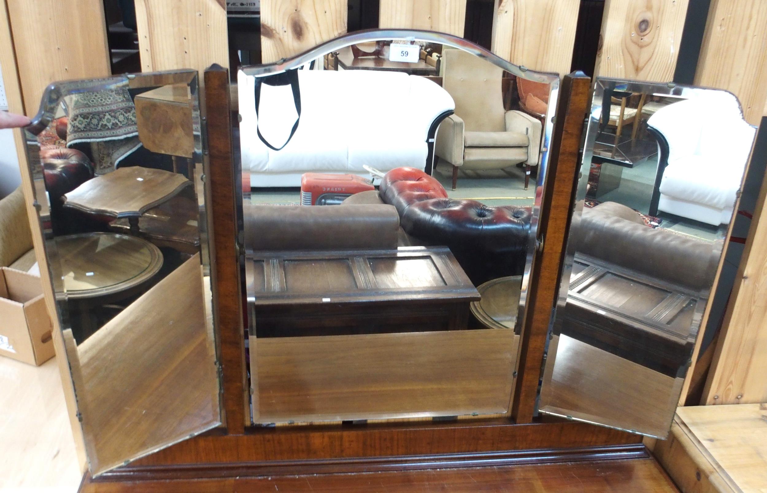 An early 20th century mahogany triple plate dressing chest, 150cm high x 107cm wide x 52cm deep - Image 2 of 4