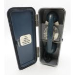 A vintage emergency public telephone in weatherproof metal case Condition Report:Available upon