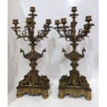 A pair of gilt metal candelabraÊ Condition Report:Available upon request