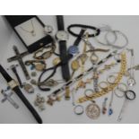 A collection of vintage watches to include Ruhla, Thales, Smiths Empire etc, costume jewellery and