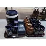 Carlton Ware Beneagles whisky decanters, Martell Grand National water jugs and a ceramic Brown and