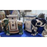 Two ceramic elephant plant stands Condition Report:Available upon request