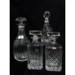 A large Waterford Bolton magnum decanter, a Lismore spirit decanter and two other decanters