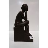 AnneÊDietrichsen - a pottery sculpture of a seated female nude, 28cm high Condition Report:Available