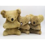 Three vintage koala teddy bears (3) Condition Report:Available upon request