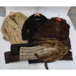 A beaver lamb coat, a Karter pale fur coat, assorted stoles and a brown fur coat Condition Report:No