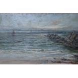 STUART RUTHERFORDÊWest Coast, seascape, signed, oil on canvas, 50 x 78cm Condition Report: