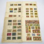 An interesting collection of international match box labels, mounted on paper, includes