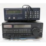 Ham radio equipment: a Yaesu FRG-100 Communications Transceiver and a Netset 200 Channel Pro-2032